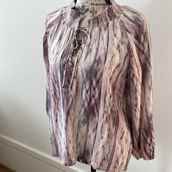 Tart Women's Pink Mauve Rayon Peasant Boho Blouse Small S - Picture 2 of 7